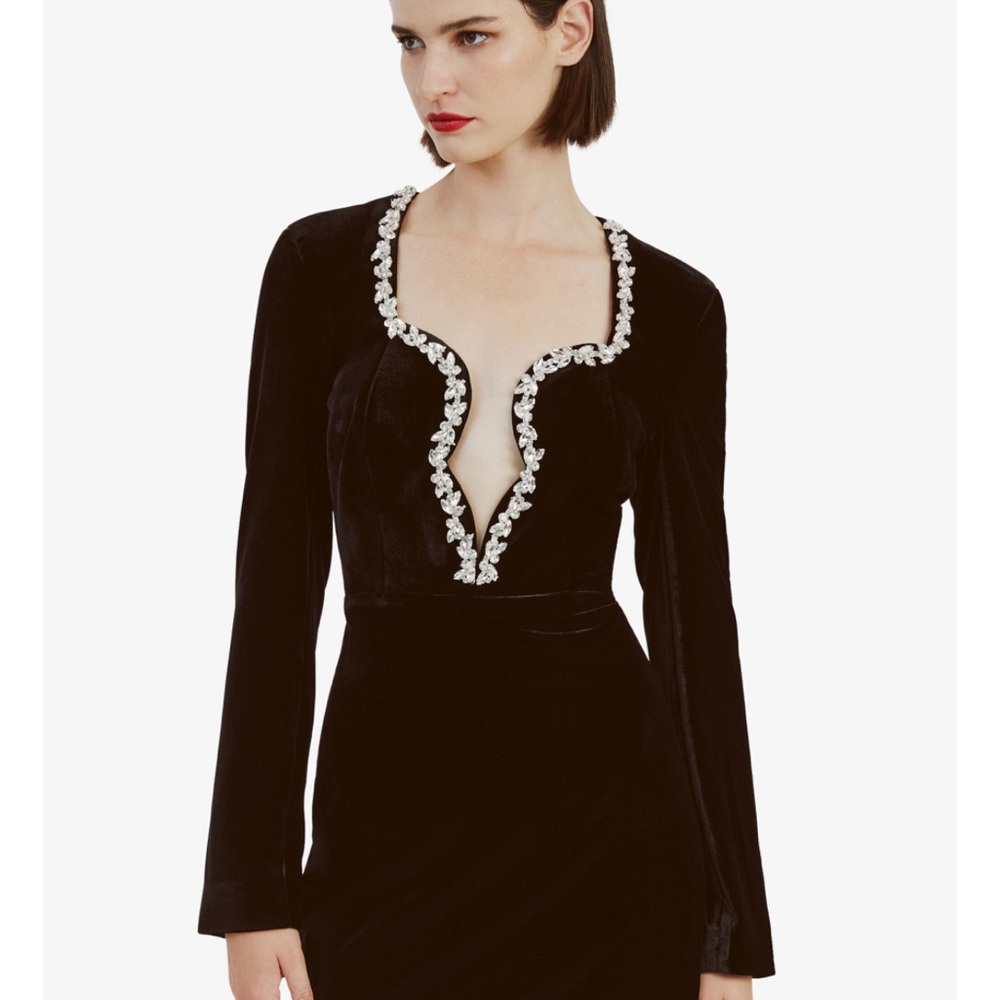 Bardot Black Velvet Dress- Audrina